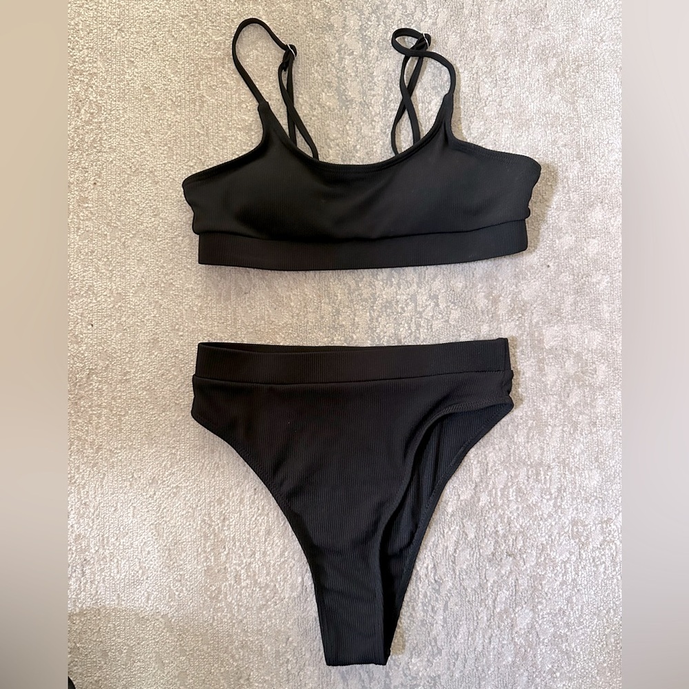 Matte Collection Black Swim Suit - Gem